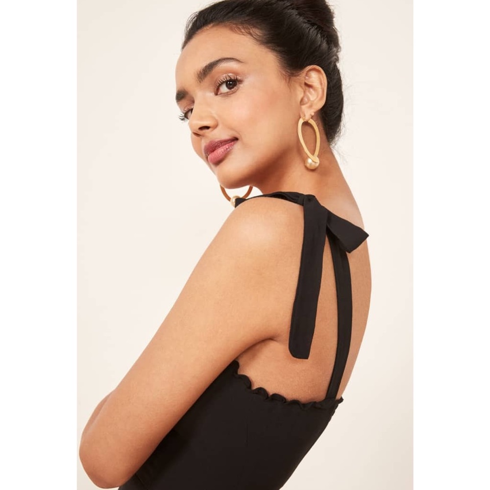 Reformation Christine Shoulder Tie Ruffle Dress - Picture 8 of 11